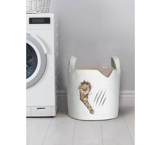 Изображение товара Корзина для хранения вещей JoyArty  Озорной кот 35x35 см  gaba_385295_S