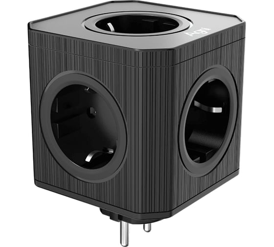 Изображение товара Тройник для розетки AGNI 5 розеток 220, черный TP-VE5E-black