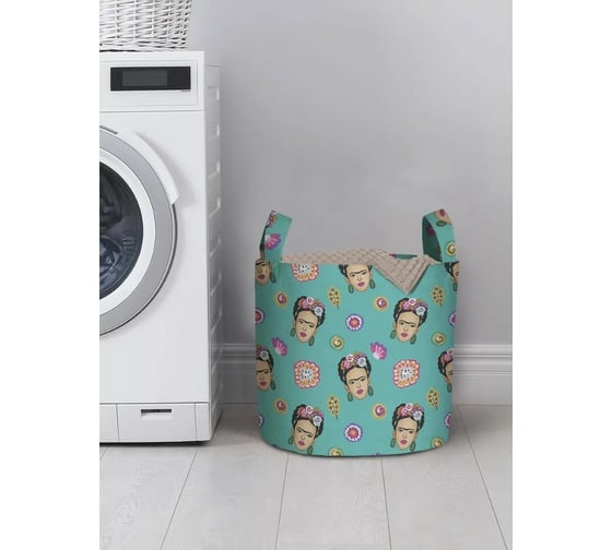 Изображение товара Корзина для хранения вещей JoyArty  Фрида в цветах 35x35 см  gaba_386883_S