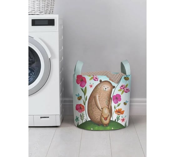 Изображение товара Корзина для хранения вещей JoyArty  Мама медведица и медвежонок 35x35 см  gaba_378650_S