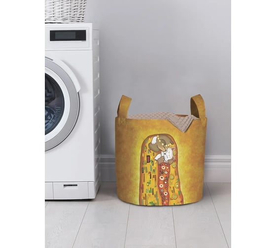 Изображение товара Корзина для хранения вещей JoyArty  Поцелуй котиков 35x35 см  gaba_385273_S