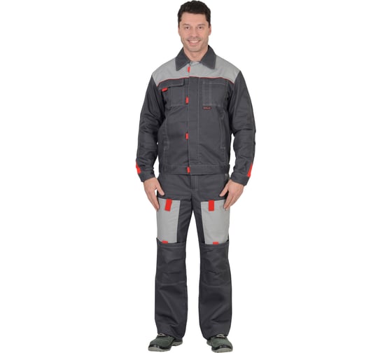 Изображение товара Костюм летний СИРИУС "Фаворит"-К, куртка, п/к, тёмно-серый с серым тк.Орион р.104-108/182-188 (ЧЗ) 87383-к