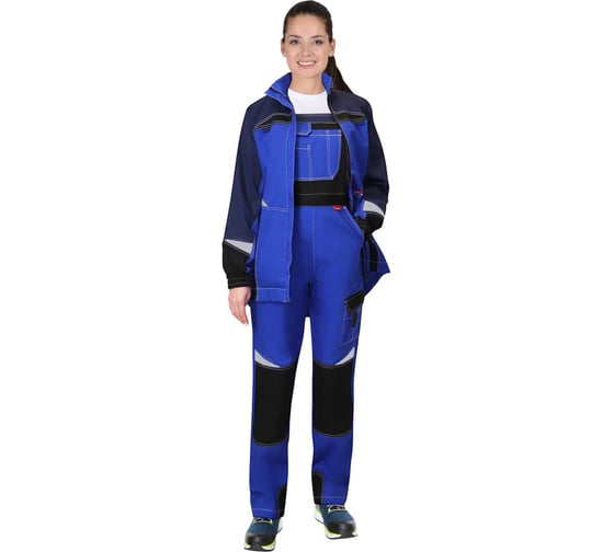 Изображение товара Костюм женский летний СИРИУС "ФАВОРИТ-МЕГА", куртка, п/к васильковый с темно-синим р.112-116/170-176 (ЧЗ) 145452