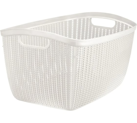Изображение товара Корзина IDEA ВЯЗАНИЕ 26л белый ротанг М 2617