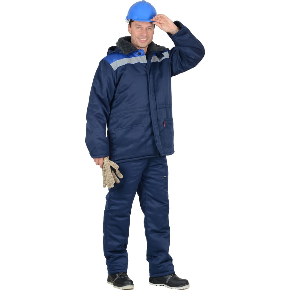 Изображение товара Куртка мужская с меховым воротником СИРИУС БРИГАДИР синяя