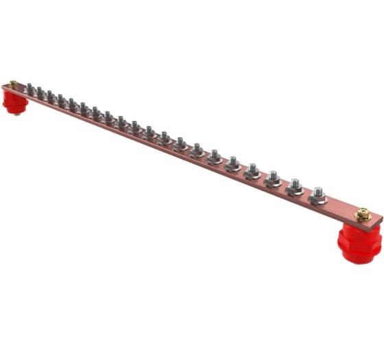 Изображение товара Шина ДМЗ ГЗШ750x40x4, 8-М8/4-М10/2-М12, медная, с изоляторами ДМЗ.750.40.4.8-М12