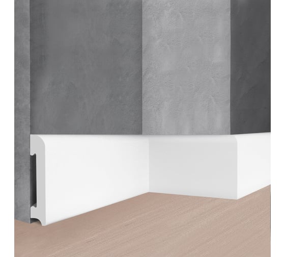 Изображение товара Напольный плинтус Stenopol 80х13х2000 мм под покраску C7037