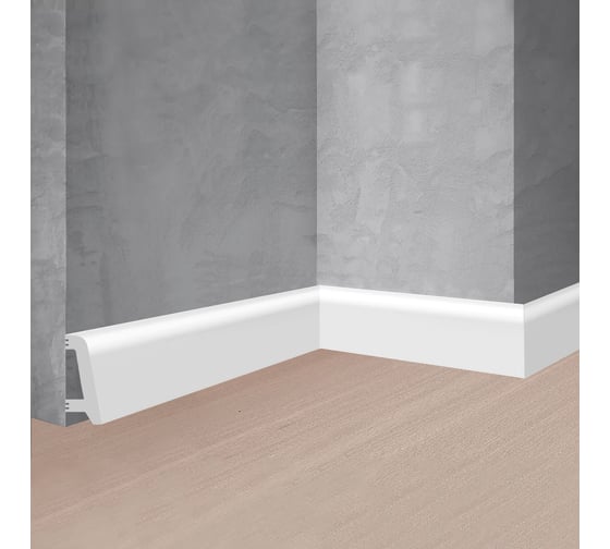 Изображение товара Напольный плинтус Stenopol 58х18х2000 мм под покраску C7231