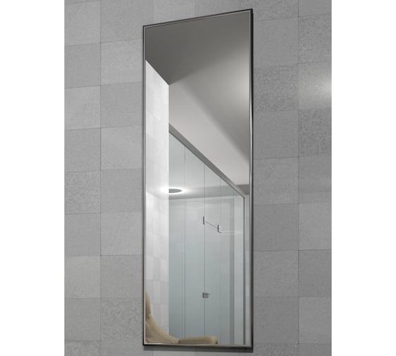 Изображение товара Настенное зеркало Мебелик Сельетта-5 в раме, глянец серебро 1500х500х9 4881