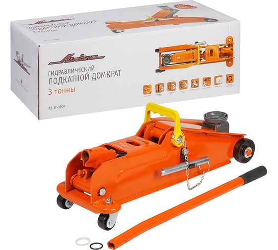 Изображение товара Подкатной домкрат Airline 3 т, в сумке, MIN - 135 мм, MAX - 390 мм AJ-3F-390P
