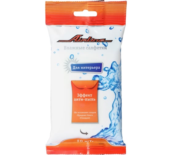 Изображение товара Влажные салфетки для автосалона и интерьера Airline 10 шт. AN-S-02