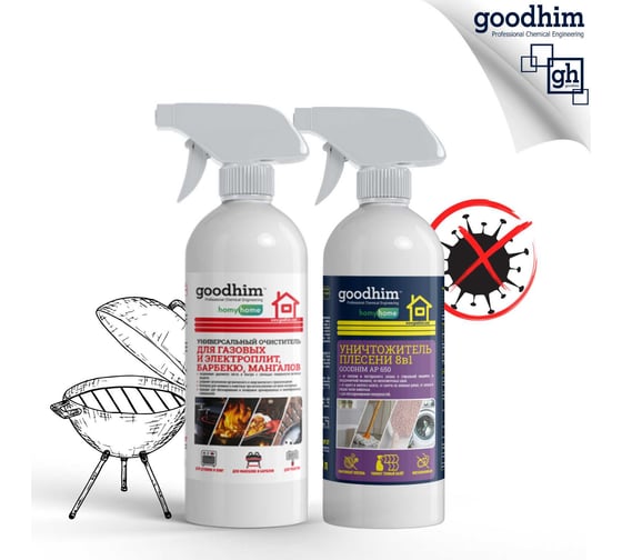 Изображение товара Набор Goodhim Уничтожитель плесени & Универсальный очиститель барбекю, мангалов № 2 51726