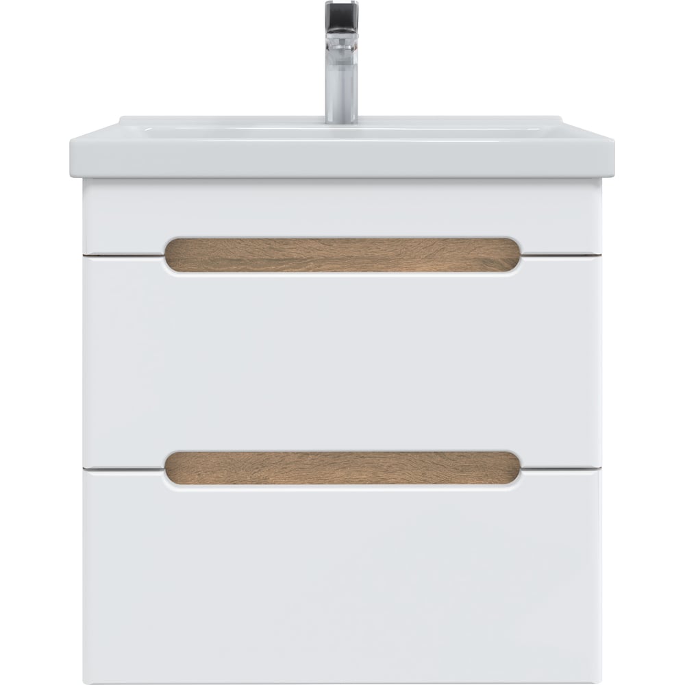 Изображение товара Тумба с раковиной RUVANN AQVI 60 и комплект Фест 60 в ванную белый Графит софт