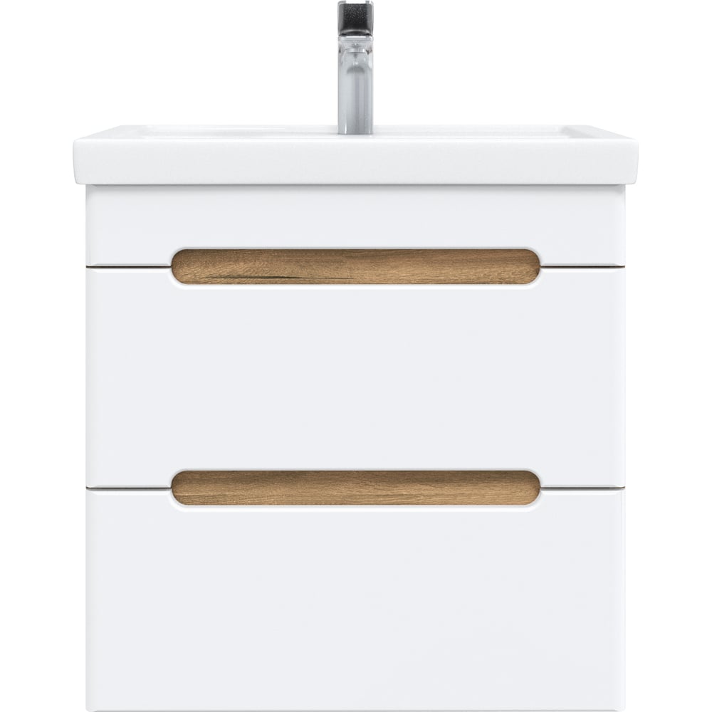 Изображение товара Тумба с раковиной RUVANN AQVI 60 и зеркало в ванную белая Графит софт