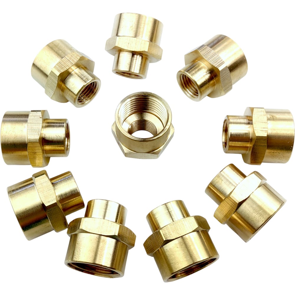 Изображение товара Латунная переходная пневмо муфта 1/2 ВР х 1/4 ВР Профитт, 10 шт