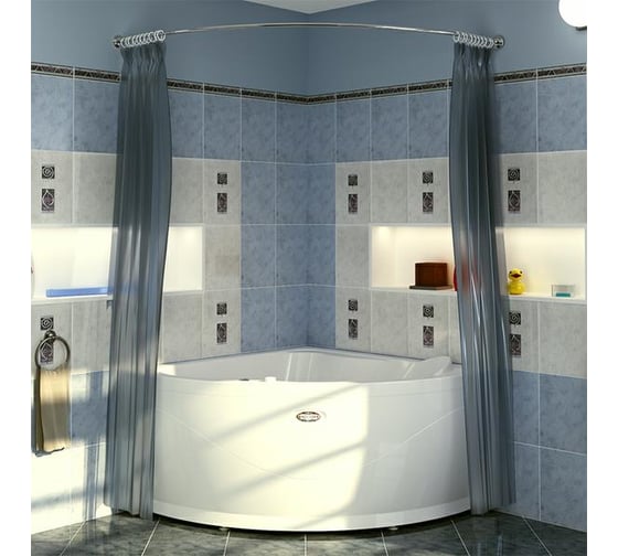 Изображение товара Карниз для шторы Радомир на ванну Альтея (хром) 1-12-2-0-0-219