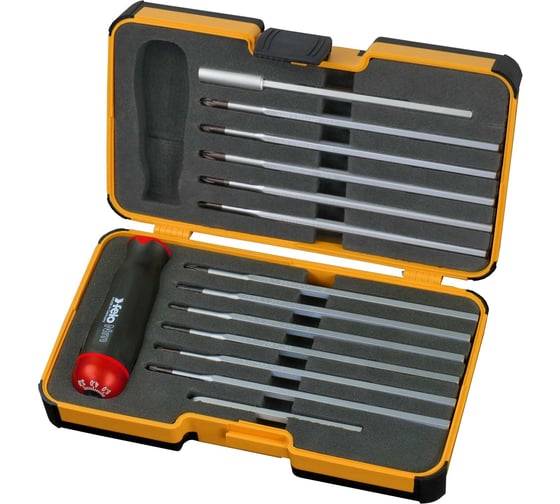 Изображение товара Динамометрическая отвертка Felo Серия Nm 3,0-5,4 с набором насадок 12 шт в кейсе plus/minus 10099816