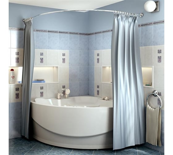 Изображение товара Карниз для шторы Радомир на ванну Сандра (хром) 1-12-2-0-0-221