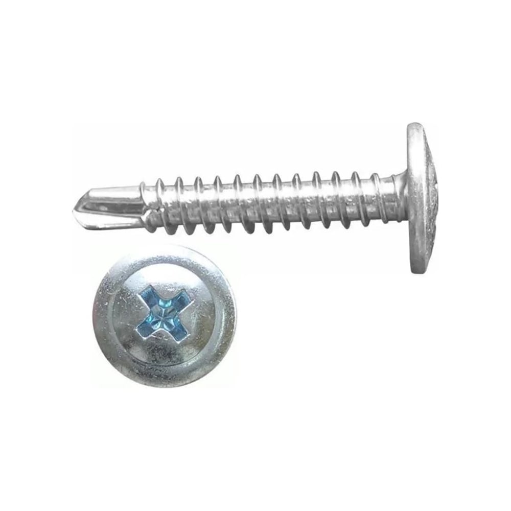 Изображение товара Саморез с прессшайбой 4 2x41 со сверлом белый цинк 1000 шт ВИ