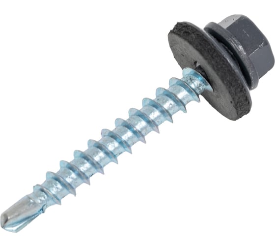 Изображение товара Саморез кровельный 4,8x35 RAL 7024 графитовый серый, по дереву (80шт.) ВИ 1299097