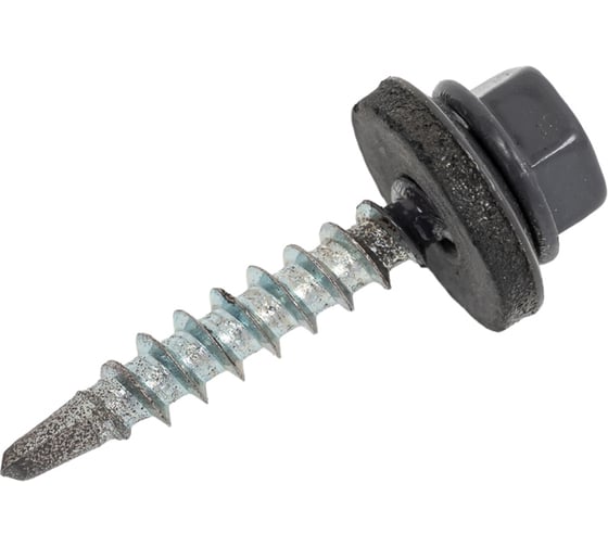 Изображение товара Саморез кровельный 4,8x29 RAL 7024 графитовый серый, по дереву (100шт.) ВИ 1299103