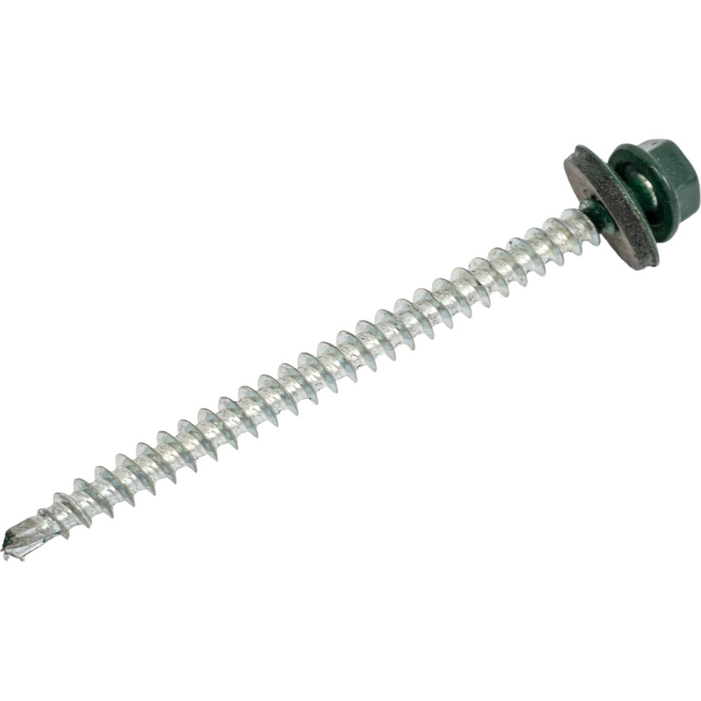 Изображение товара Саморез кровельный 4,8x70 RAL 6005 зелёный мох для дерева 30 шт.