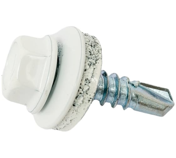 Изображение товара Саморез кровельный 5,5x25 RAL 9003 сигнальный-белый, по металлу (90шт.) ВИ 1299178