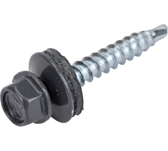 Изображение товара Саморез кровельный 5,5x51 RAL 7024 графитовый серый, по металлу (40шт.) ВИ 1299353