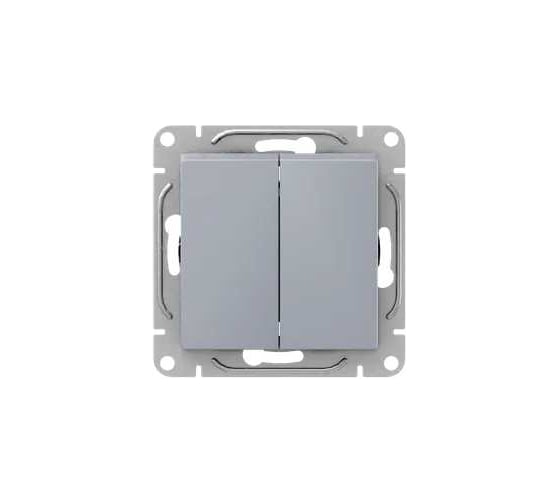 Изображение товара Механизм выключателя EKF Эпика двухклавишный, кнопочный, алюминий UP1-SWA-23