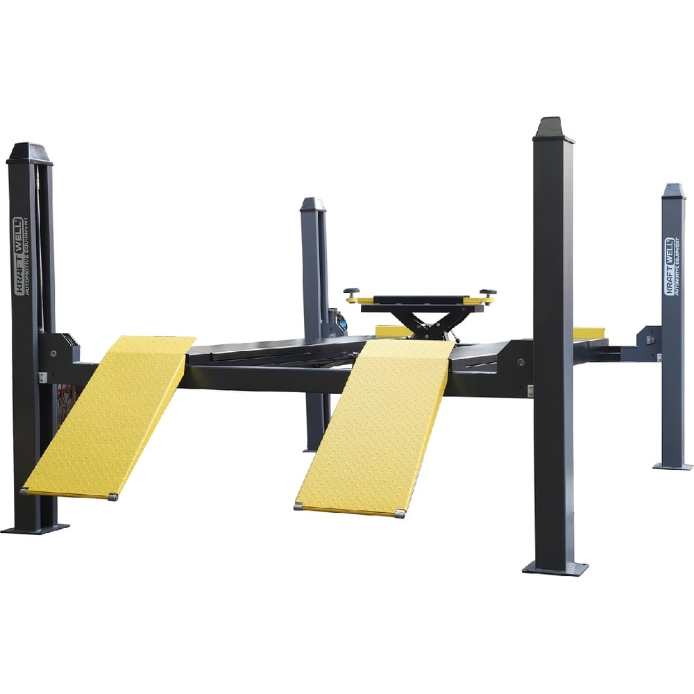 Изображение товара Подъемник четырехстоечный KraftWell г/п 4000 кг., платформы для сход-развала, длина платформ до 4300 мм KRW4WL