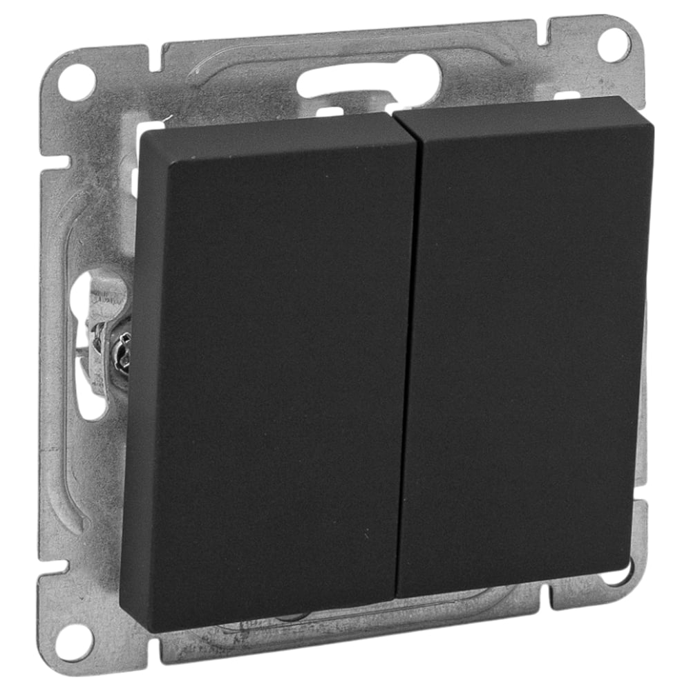 Изображение товара Механизм выключателя EKF Эпика двухклавишный проходной черный UP1-SWB-21