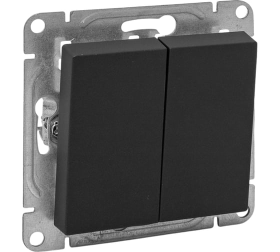 Изображение товара Механизм выключателя EKF Эпика двухклавишный, проходной, чёрный UP1-SWB-21