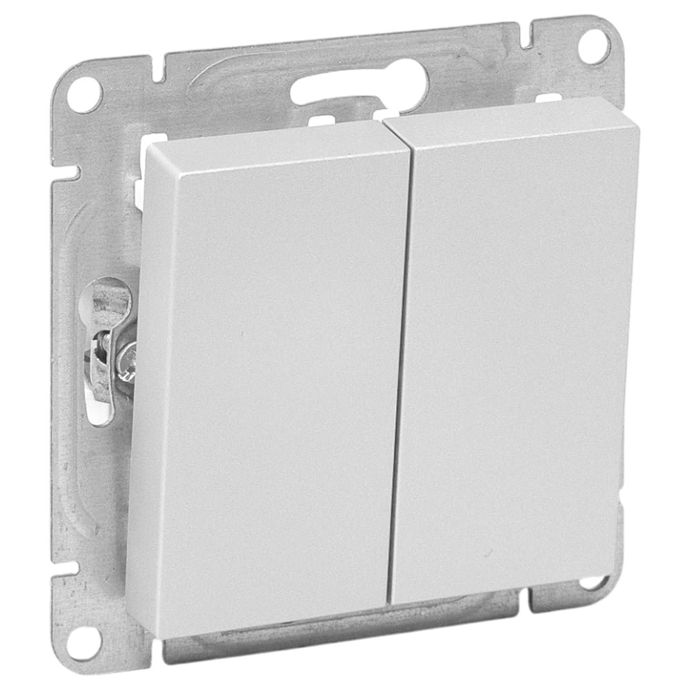 Изображение товара Двухклавишный механизм выключателя EKF Эпика алюминий UP1-SWA-20