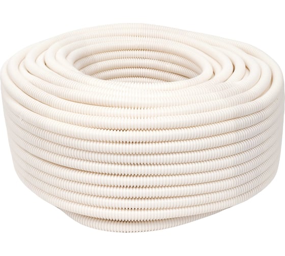 Изображение товара Гофрированная труба ПЛЛ Gigant легкая белая D20 с зондом 100м 20120HFR-W-GI