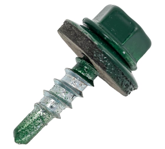 Изображение товара Саморез кровельный 4,8x19 RAL 6005 зеленый мох, по дереву 100шт. 1299352