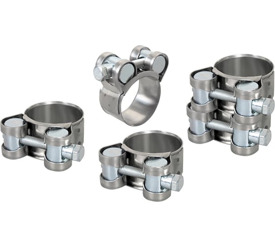 Изображение товара Силовой хомут из нержавеющей стали KRAFT W2, 23-25 мм, уп. 5 шт. KT 880515