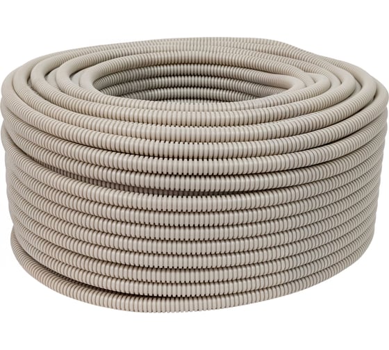 Изображение товара Гофрированная труба ПВХ Gigant легкая серая D16 с зондом 100м 10116-100GI