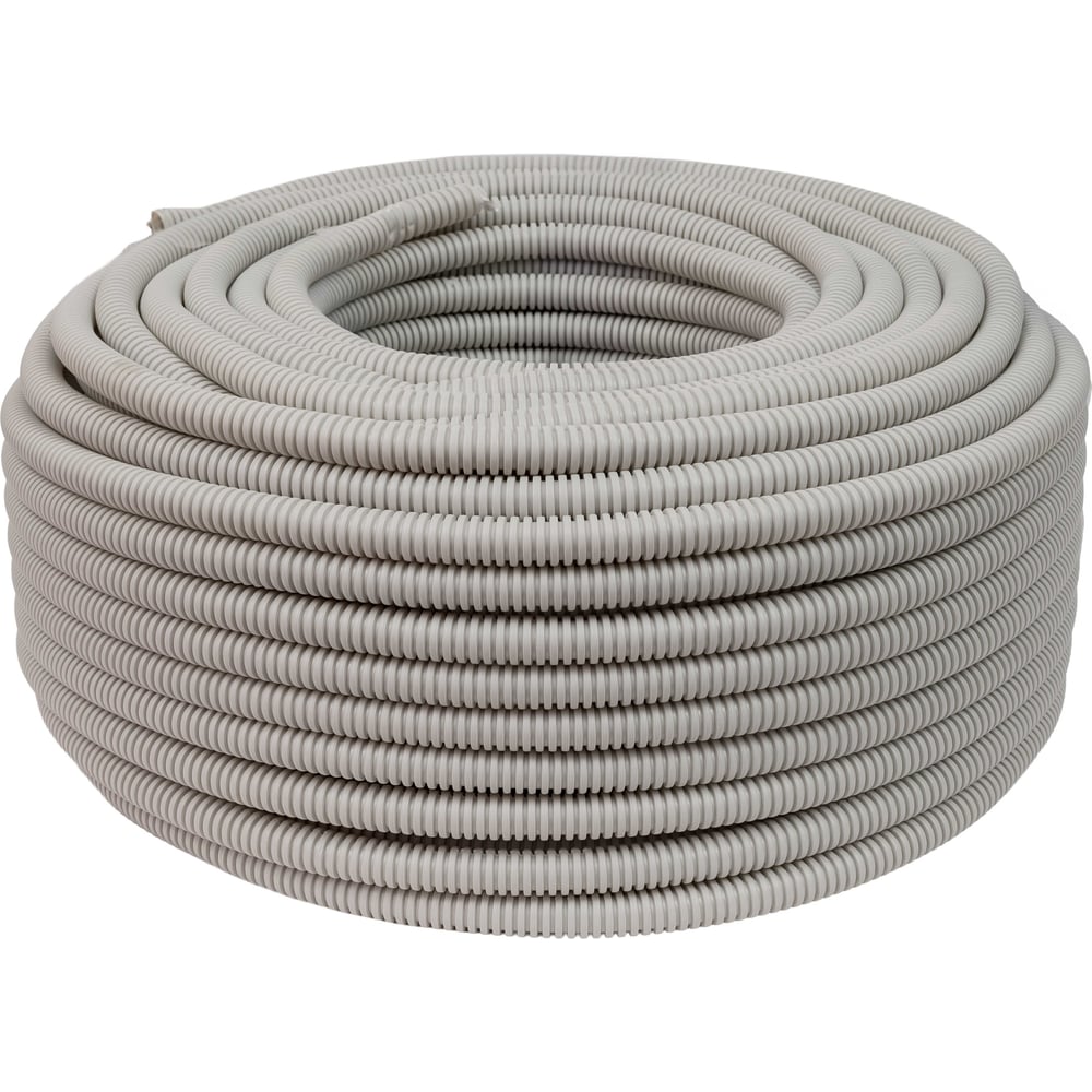 Изображение товара Гофрированная труба ПНД Gigant D20 лёгкая серая 100м с зондом стойкая к УФ