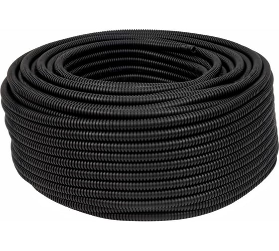 Изображение товара Гофрированная труба ПНД Gigant лёгкая черная D16 с зондом, стойкая к УФ 100м 20116-100GI