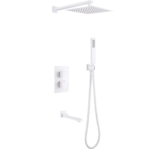 Изображение товара Душевая система ABBER Daheim скрытого монтажа с изливом, термостат, белая матовая AF8250W