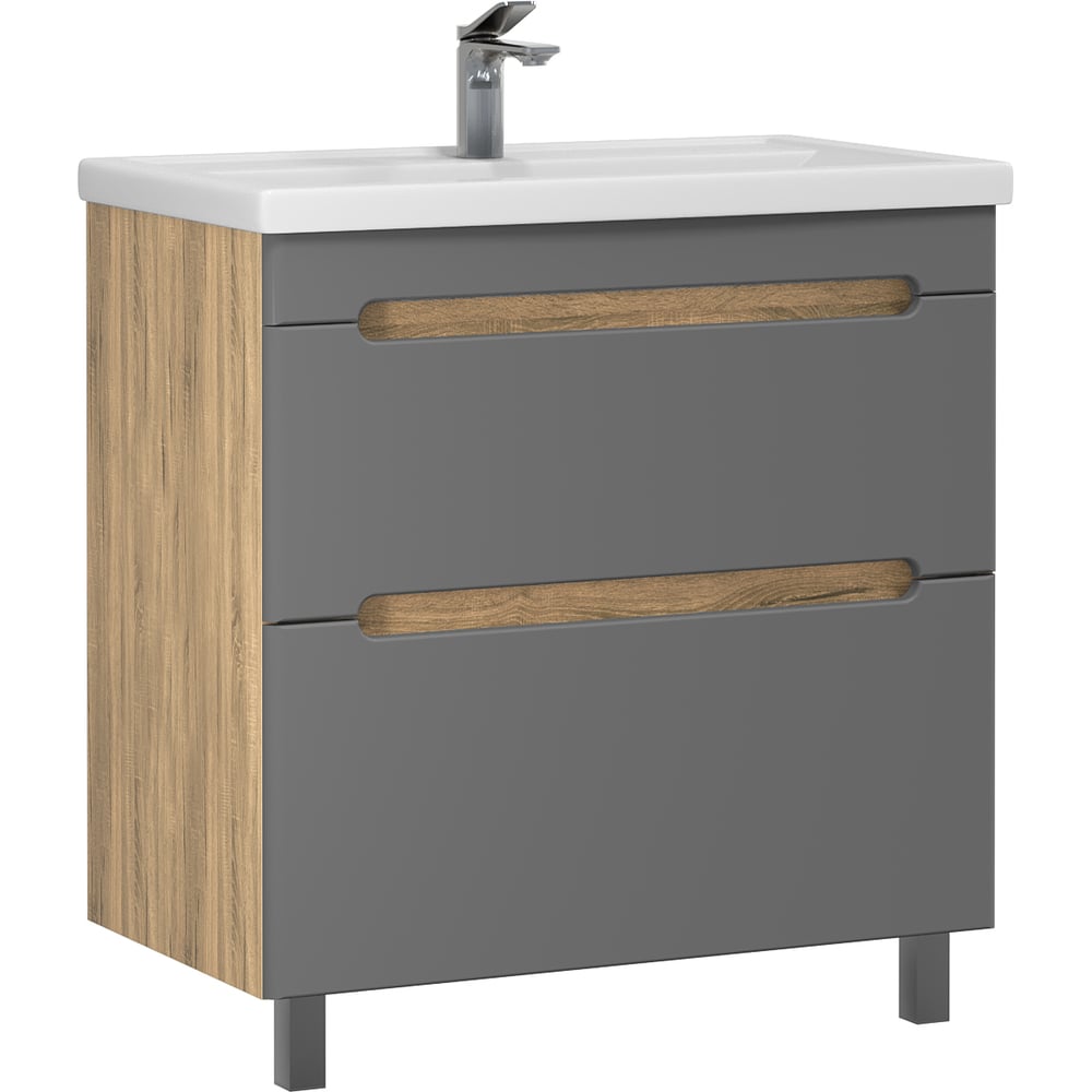 Изображение товара Тумба с раковиной RUVANN AQVI 70 и Фостер 70 стиль модерн с белой раковиной