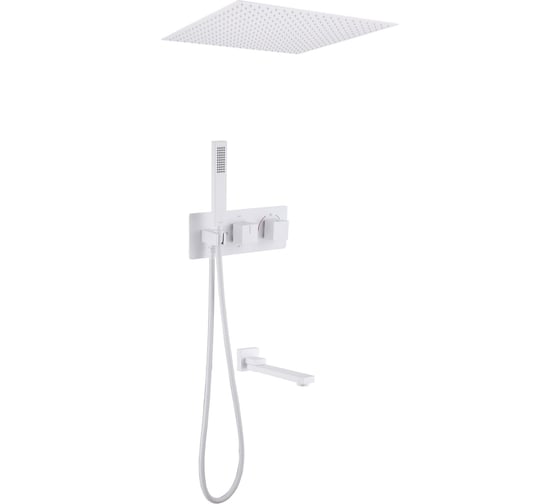 Изображение товара Душевая система ABBER Daheim скрытого монтажа с изливом, термостат, белая матовая AF8254W