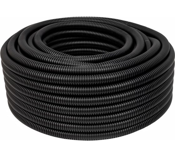 Изображение товара Гофрированная труба ПНД Gigant лёгкая черная D25 с зондом, стойкая к УФ 50м 20125-50GI