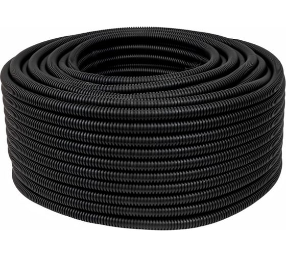 Изображение товара Гофрированная труба ПНД Gigant тяжёлая черная D20 с зондом, стойкая к УФ 100м 21120GI