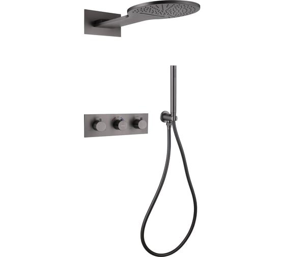 Изображение товара Душевая система ABBER Wasser Kreis скрытого монтажа без излива, термостат, никель AF8151NG