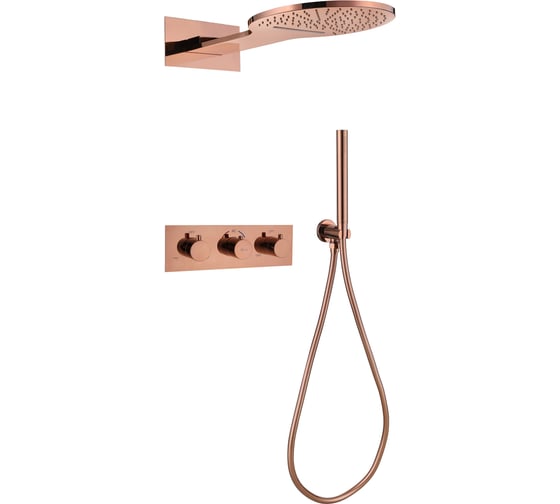 Изображение товара Душевая система ABBER Wasser Kreis скрытого монтажа без излива, термостат, розовое золото AF8151RG