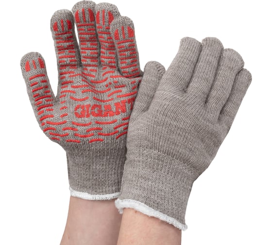 Изображение товара Утепленные акриловые перчатки с начесом Gigant с ПВХ нанесением, 10 размер, 10 класс GHG-08