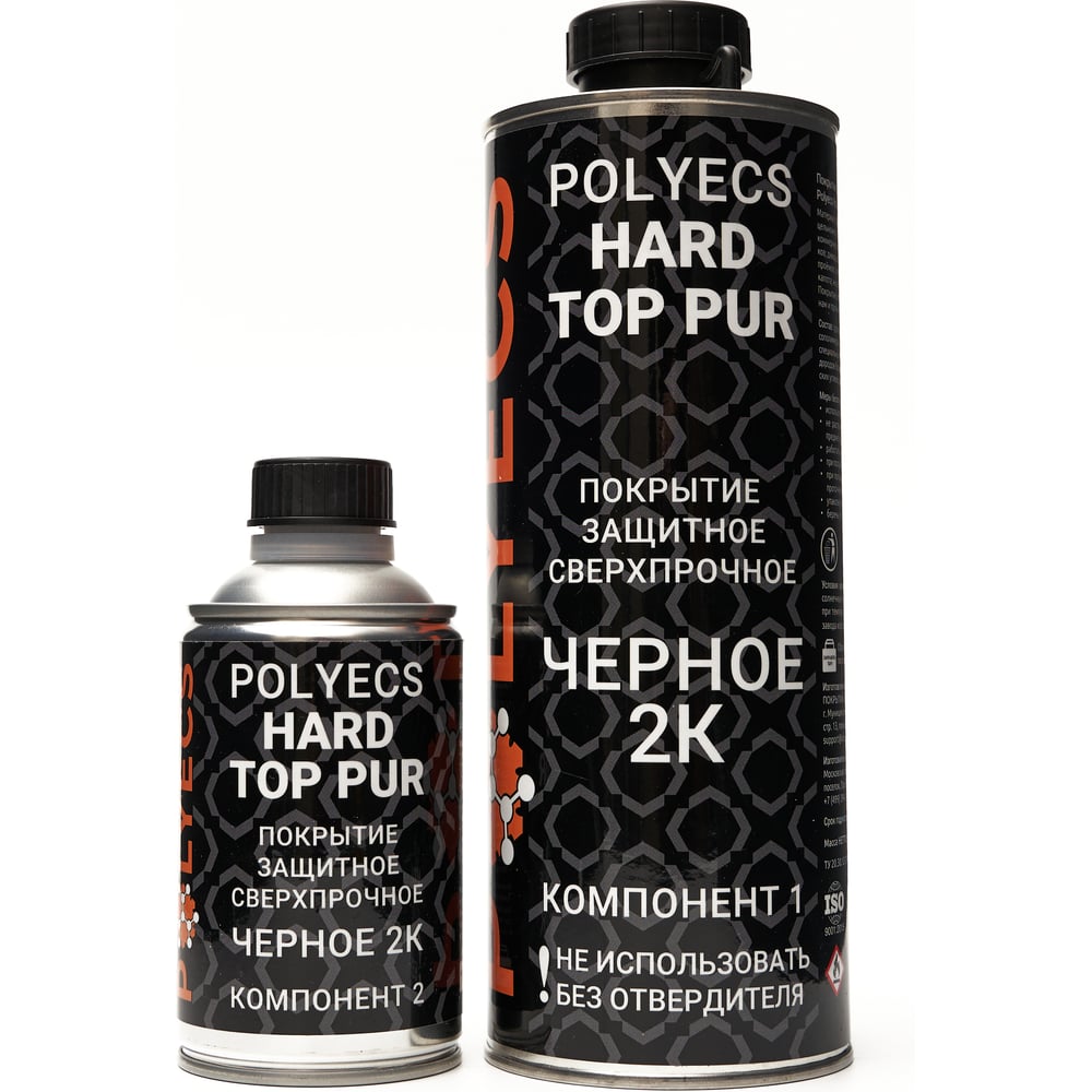 Изображение товара Сверхпрочное защитное покрытие Polyecs Hard Top PUR 1л черное для защиты поверхностей
