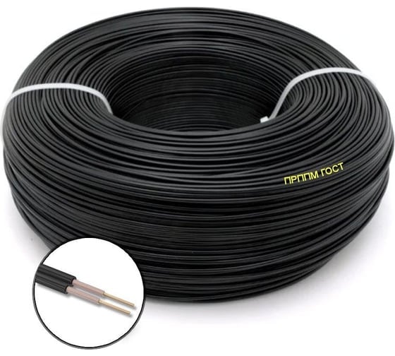 Изображение товара Провод телефонной связи БУРЕВЕСТНИК прппм 2x0.9 мм2, 200м BOZ66704L200