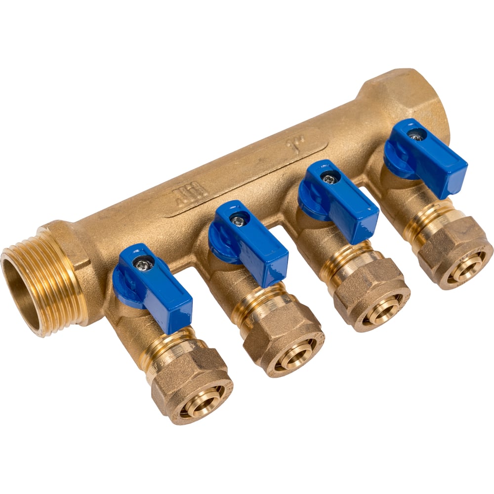 Изображение товара Коллектор Millennium 1 дюйм с кранами и цангами на 4 выхода